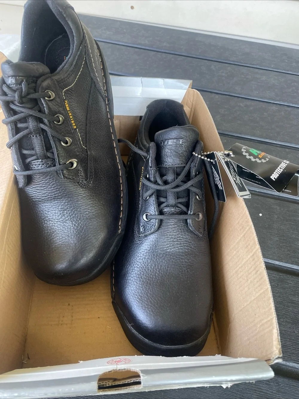 Hytest Safety Work Shoes -  Sz 10 Leather Men's Lace-Up